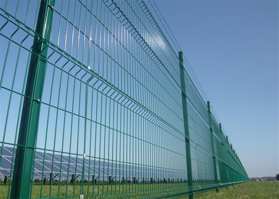Hàng rào lưới thép 3D trang trí bằng sắt rèn màu xanh lá cây phủ Vinyl chiều cao 1030mm